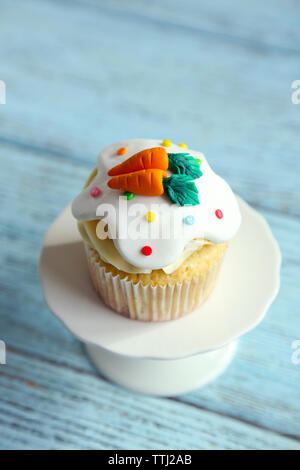 Easter cupcake on a cake stand, closeup Stock Photo