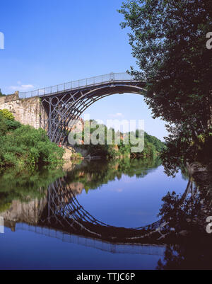 The Iron Bridge over River Severn, Ironbridge, Ironbridge Gorge, Shropshire, England, United Kingdom Stock Photo