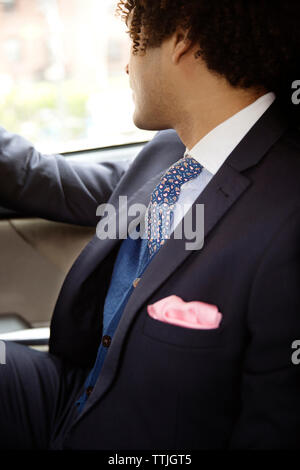 Cropped image of man sitting in car Stock Photo