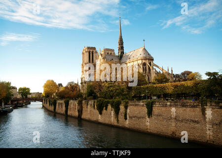 Notre Dame de Paris against sky Stock Photo