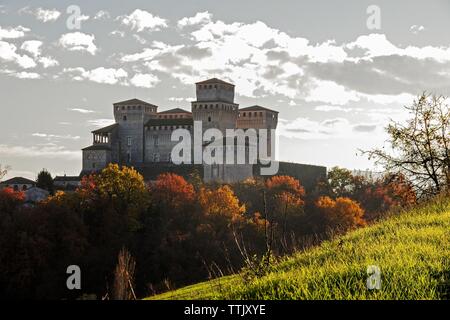 Castle of Torrechiara in Langhirano Stock Photo