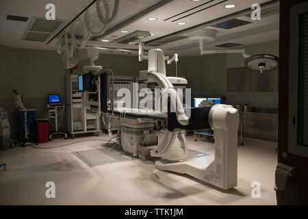 UNITED STATES - December 14, 2015: Cardiac catheterization lab or Cath lab at Stone Springs Hospital. Stone Springs is Loudoun CountyÕs newest hospita Stock Photo