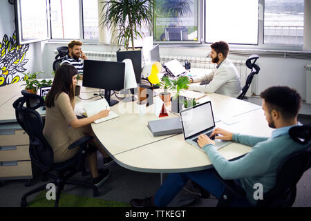business people working in creative office Stock Photo