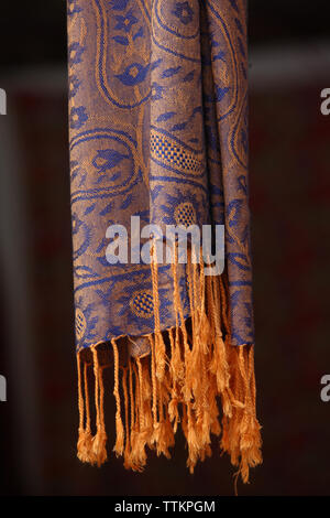 Shawl at a market stall, Dilli Haat, New Delhi, India Stock Photo