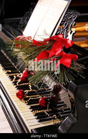 Christmas decoration on piano keys Stock Photo
