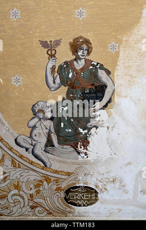 Detail of mural on ceiling of Hamburger Bahnhof art museum art museum in Berlin, Germany Stock Photo