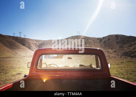 Pick-up truck on mountain during summer Stock Photo