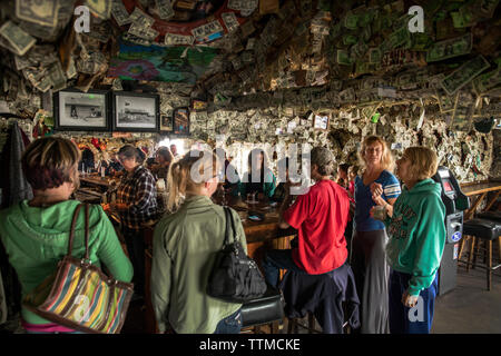 USA, Alaska, Homer, China Poot Bay, Kachemak Bay, inside of the Salty Dog Saloon on Homer Spit Stock Photo