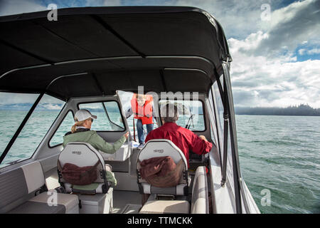 USA, Alaska, Homer, China Poot Bay, Kachemak Bay, boat ride to Kachemak Bay Wilderness Lodge Stock Photo