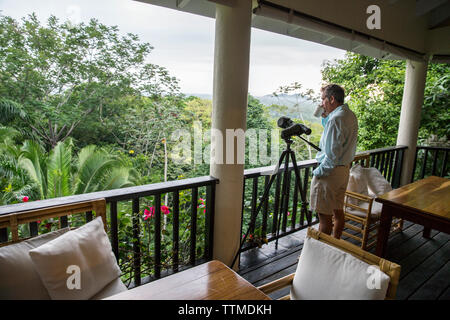 BELIZE, Punta Gorda, Toledo, guests are surrounded by beautiful views and wildlife at Belcampo Belize Lodge and Jungle Farm Stock Photo