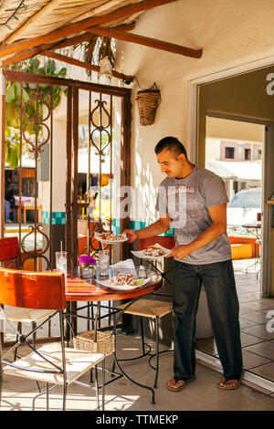 MEXICO, San Pancho, San Francisco, a local restaurant near San Pancho Beach serves shrimp tacos Stock Photo