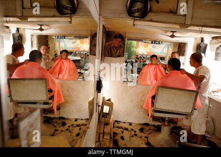 PHILIPPINES, Palawan, Puerto Princessa, Joey Unisex barbershop on Rizal Avenue Stock Photo