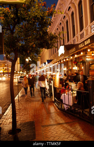 USA, California, San Diego, the streets near 5th Ave of the Gaslamp Quarter, a district of San Diego Stock Photo