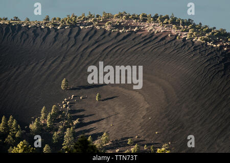 High angle view of mountains at Sunset Crater Volcano National Monument Stock Photo