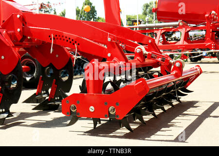Heavy equipment on agricultural exhibition Stock Photo