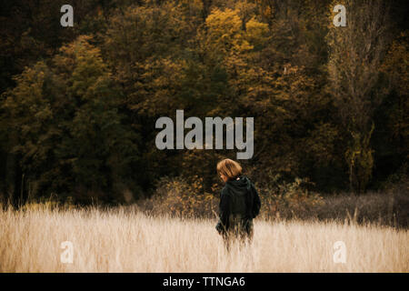 A beautiful portrait of a woman in the  autumn landscape Stock Photo