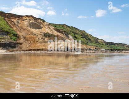 Sidestrand cliff fall and beach Norfolk June 2019 Stock Photo