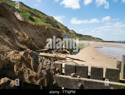 Sidestrand cliff fall and beach Norfolk June 2019 Stock Photo