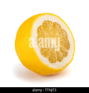 Cut Lemon fruit isolated on white background Stock Photo