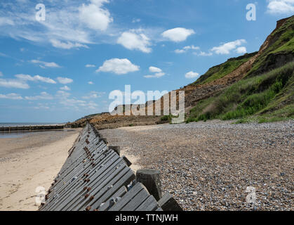 Sidestrand cliff fall and beach Norfolk June 2019 Stock Photo