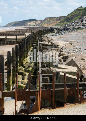 Sidestrand cliff fall and beach Norfolk June 2019 Stock Photo