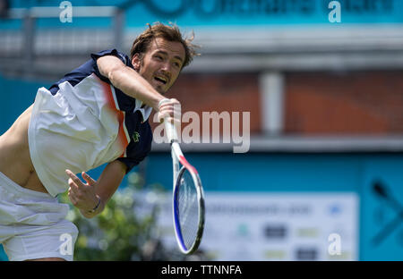 London, UK. 17th June, 2019. Daniil Medvedev of Russia during the Fever-Tree TENNIS Championships at The Queen's Club, London, England on 17 June 2019. Photo by Andy Rowland. Credit: PRiME Media Images/Alamy Live News Stock Photo