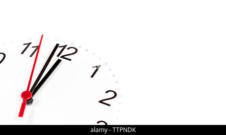 analog clock on white background Stock Photo