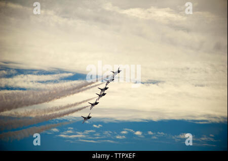 Low angle view of fighter planes during airshow Stock Photo