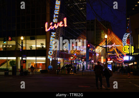 META vintage neon sign at night, Louisville, Kentucky Stock Photo - Alamy