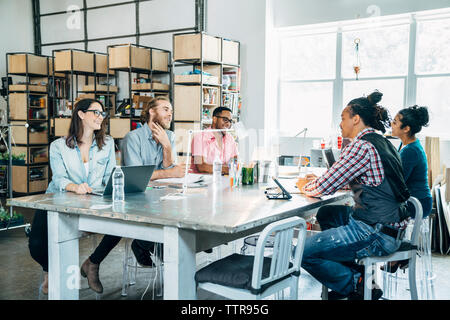 business people having discussion during meeting Stock Photo
