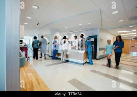 Healthcare workers working in hospital Stock Photo