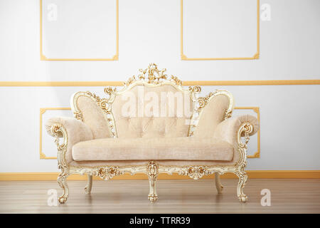 Luxury beige sofa in light interior Stock Photo