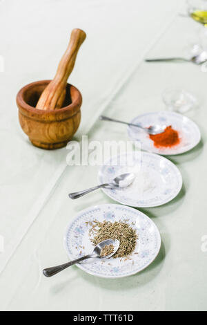 Mojo picÃ³n ingredients, Canary Islands Stock Photo
