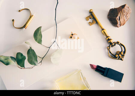 High angle view of objects on table Stock Photo