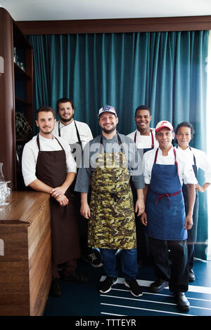 BERMUDA. Hamilton. Hamilton Princess & Beach Club hotel. Marcus' Restaurant. Portrait of Executive Chef Leonardo Marin and his kitchen staff. Stock Photo