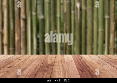 Wood floor for blurred background Product display template Stock Photo