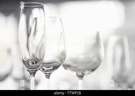 Glasses for different drinks, closeup Stock Photo
