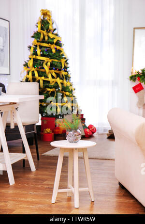 Interior of living room decorated for Christmas Stock Photo