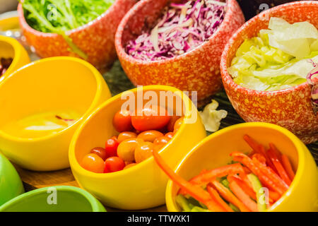colorful Various vegetables in bowl on the shelf Stock Photo