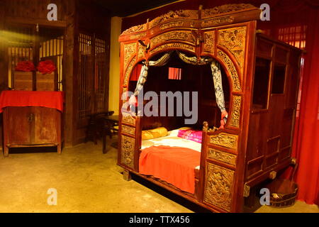 Ancient bed of Ming and Qing dynasties Stock Photo