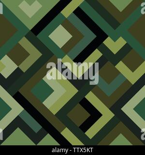 Classic seamless pattern with digital pixel camouflage. Camo print background for urban modern fashion fabric design, green army uniform swatch, game Stock Vector
