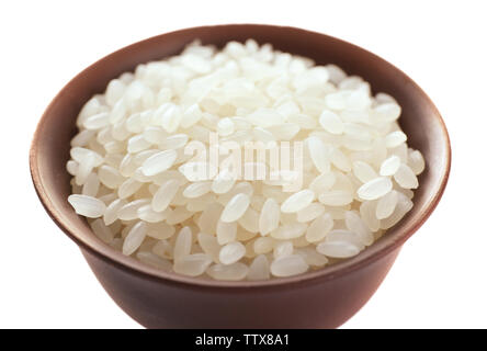 White rice in cup closeup Stock Photo