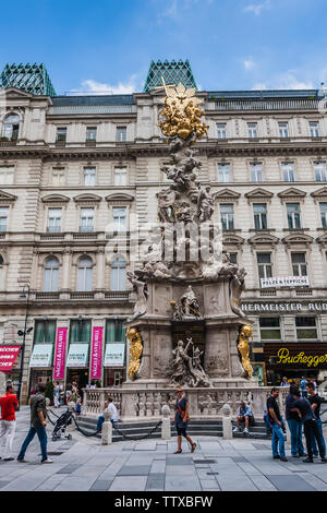 The Plague Column (Pestsäule), or Trinity Column, Vienna Stock Photo