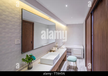Modern model bathroom space design 3D rendering HD large picture Stock Photo