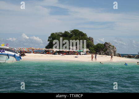 Tourists snorkeling on the coast, Khai Nok Island, Phang Nga Bay, Phuket, Thailand Stock Photo