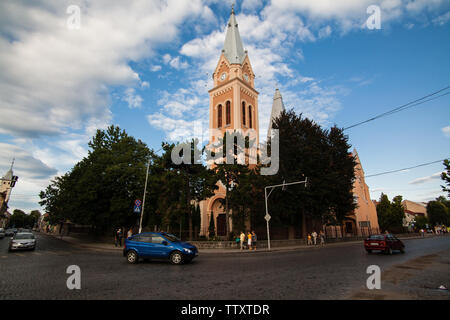 Mukacheve - Ukraine, JULY 26, 2009: Church in center of the city Mukacheve Stock Photo