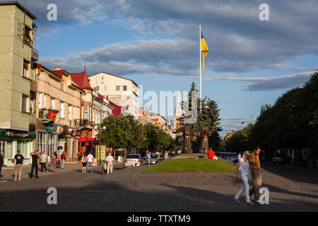 Mukacheve - Ukraine, JULY 26, 2009: Center of the city Mukacheve, Transcarpathians region Stock Photo