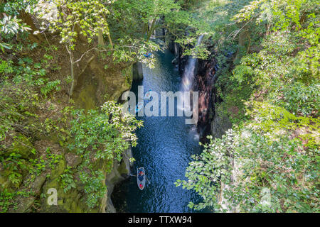 Takachiho gorge and Manai waterfall in Miyazaki, Japan. Stock Photo