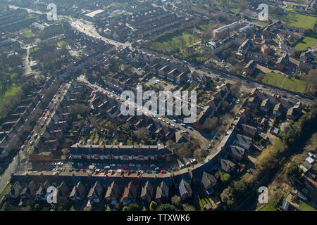 aerial view of Beverley road, kingston upon Hull Stock Photo
