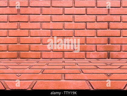 Orange brick wall room texture background Stock Photo